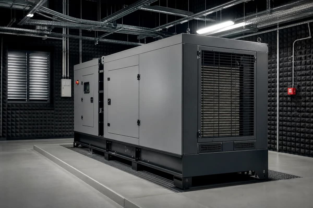 Industrial diesel generator installation