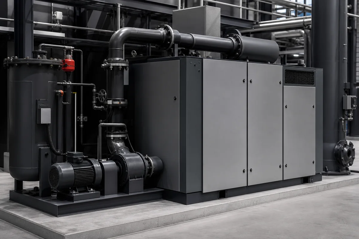 Industrial compressor and pump equipment in a manufacturing plant